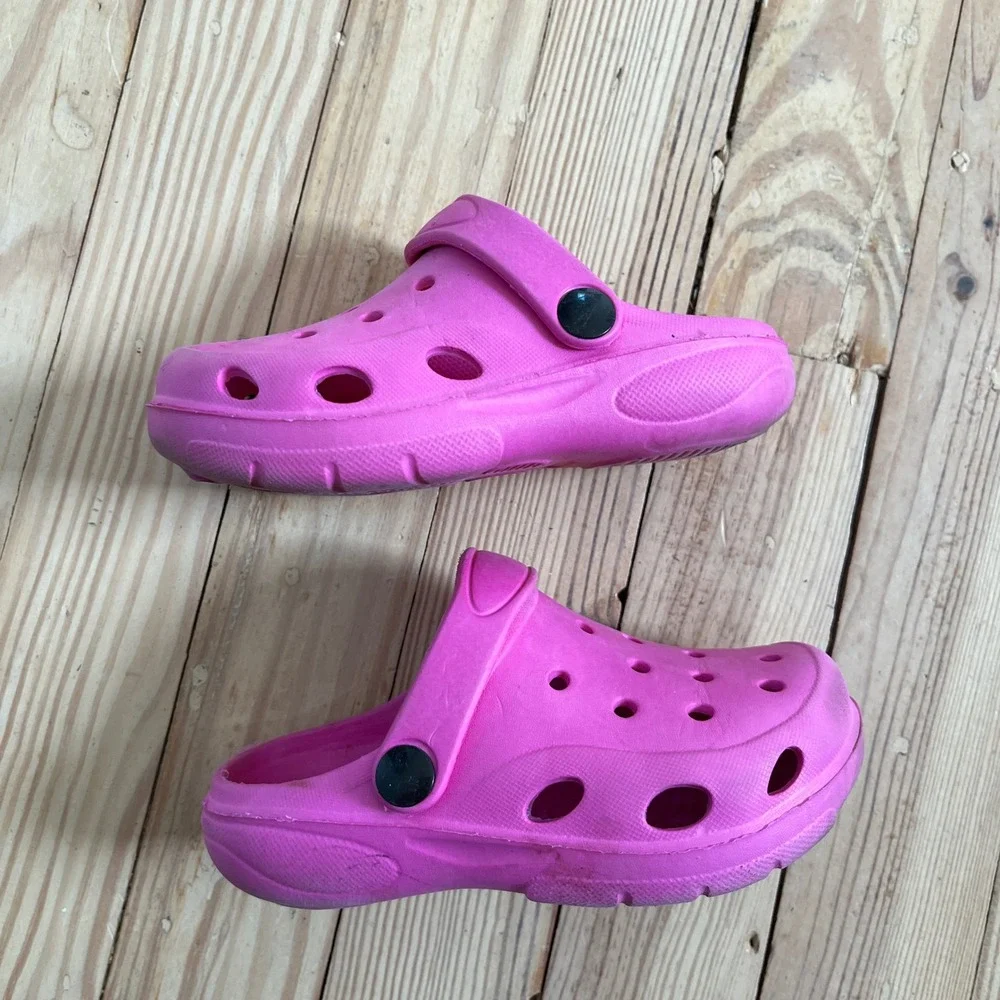Kids Pink EVA Foam‎ Clogs Slip On Water Shoes Size 26 EU Toddler Summer Sandals
